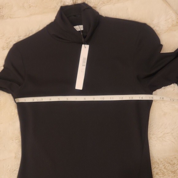 Susana Monaco Long Sleeve Turtleneck Slit Midi Dress black size S - Picture 12 of 16